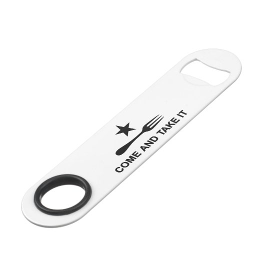 Kom en neem het vork speed flessenopener (Voorkant Gekanteld)