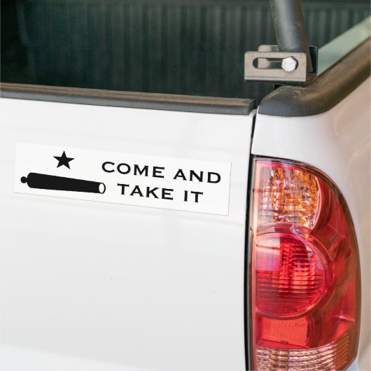Kom en pak de vlag ~ Texas Bumpersticker (Op Truck)