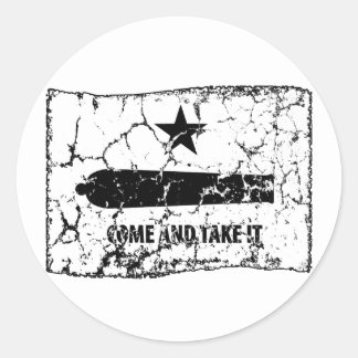Kom en pak het, Gonzales Flag, 1835 Ronde Sticker