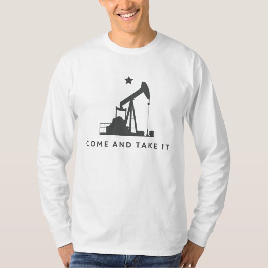 Kom en pak het. Olie T-shirt (Voorkant)