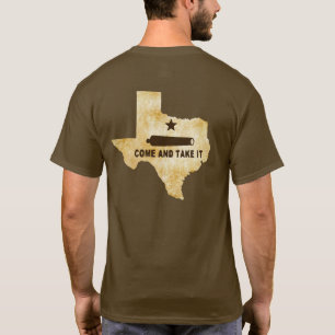 Kom en pak het vlagembleem van Texas. T-shirt