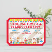 Kom er één die alle Circus Ticket Birthday komt Kaart (Staand voorkant)