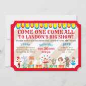 Kom er één die alle Circus Ticket Birthday komt Kaart (Voorkant)