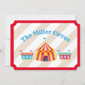 Kom er één die alle Circus Ticket Birthday komt Kaart (Achterkant)