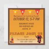 Kom er één voor alle Circus Birthday-uitnodigingen Kaart (Achterkant)