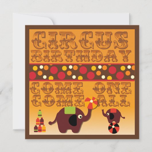 Kom er één voor alle Circus Birthday-uitnodigingen Kaart (Voorkant)