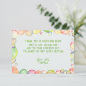 Kom er even bij! Zeepbellen verjaardag kind Bedankkaart (Staand voorkant)