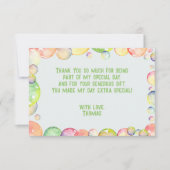 Kom er even bij! Zeepbellen verjaardags kind Bedankkaart (Voorkant)