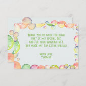 Kom er even bij! Zeepbellen verjaardags kind Bedankkaart (Voorkant / Achterkant)