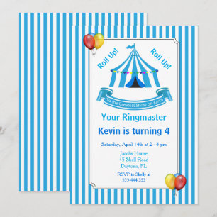 Kom erbij! Kom erbij! Circus Verjaardagsfeest Blau Kaart