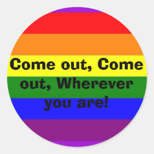 Kom eruit! ronde sticker