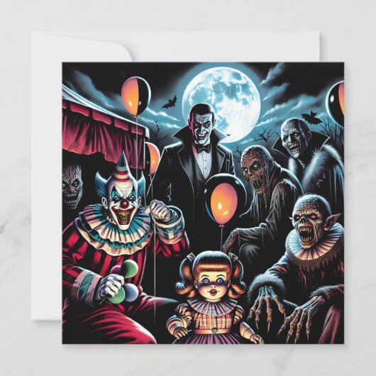 Kom feesten met ons Zombie, Clown, Vamp Halloween (Voorkant)