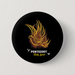 Kom Heilige Geest Duif Kruis Christelijk Jezus Pin Ronde Button 5,7 Cm