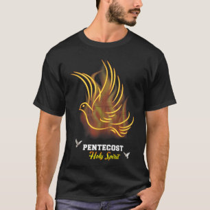 Kom Heilige Geest Duif Kruis Christelijk Jezus Pin T-shirt