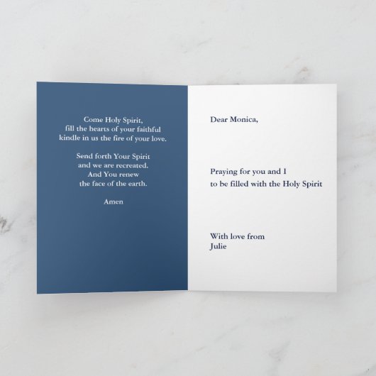Kom Heilige Geest Prayer Naam Kaart toevoegen (Binnen)