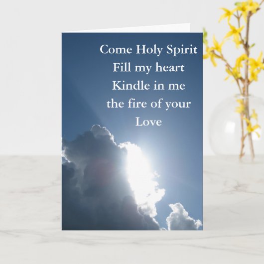 Kom Heilige Geest Prayer Naam Kaart toevoegen (Gele Bloem)