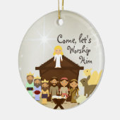 Kom hem aanbidden, persoonlijk gepersonaliseerd keramisch ornament (Links)