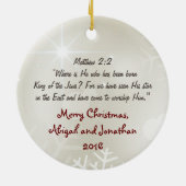 Kom hem aanbidden, persoonlijk gepersonaliseerd keramisch ornament (Achterkant)