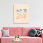 Kom hier wonen - Inspirerend prijszetkunst Canvas Afdruk (Insitu (Woonkamer))