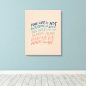 Kom hier wonen - Inspirerend prijszetkunst Canvas Afdruk (Insitu (Houten vloer))