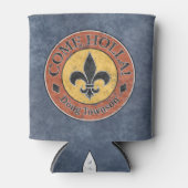 Kom Holla! Fleur-de-lis Circle Logo Blikjeskoeler (Voorkant)