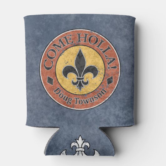 Kom Holla! Fleur-de-lis Circle Logo Blikjeskoeler (Achterkant)