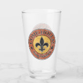 Kom Holla! Fleur-de-lis Circle Logo Glas (Achterkant)