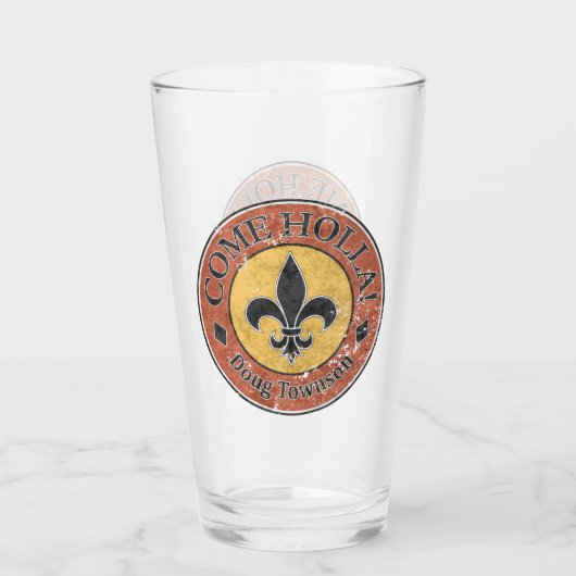Kom Holla! Fleur-de-lis Circle Logo Glas (Achterkant)