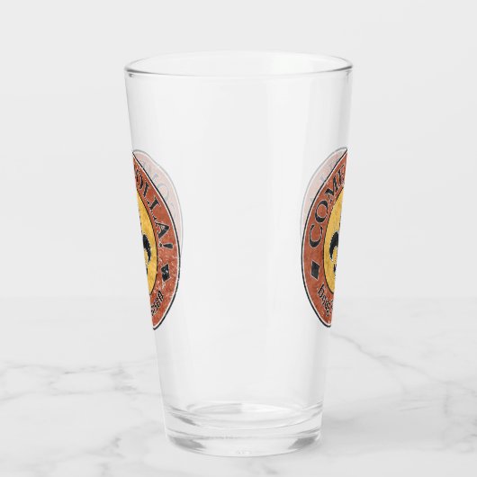 Kom Holla! Fleur-de-lis Circle Logo Glas (Links)