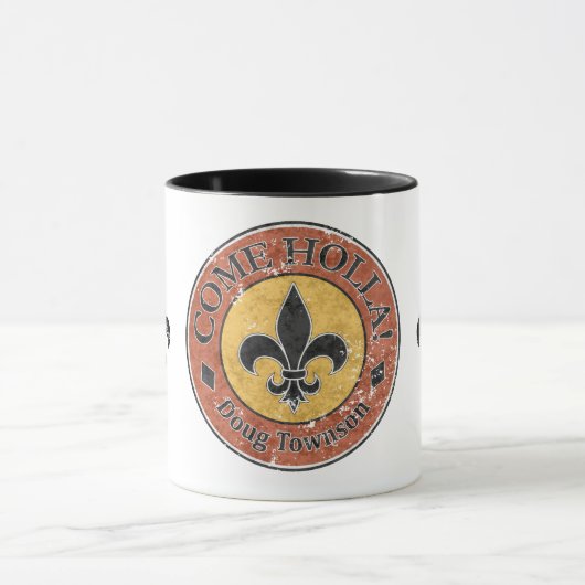 Kom Holla! Fleur-de-lis Circle Logo Mok (Midden)