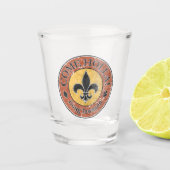 Kom Holla! Fleur-de-lis Circle Logo Shot Glas (Voorkant)