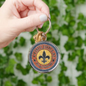 Kom Holla! Fleur-de-lis Circle Logo Sleutelhanger (Hand)