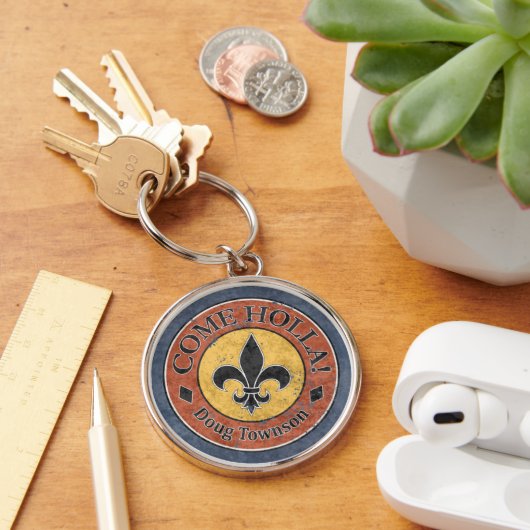 Kom Holla! Fleur-de-lis Circle Logo Sleutelhanger (Bureau)