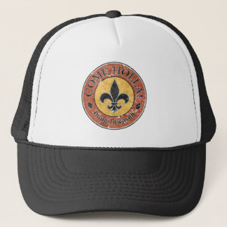 Kom Holla! Fleur-de-lis Circle Logo Trucker Pet