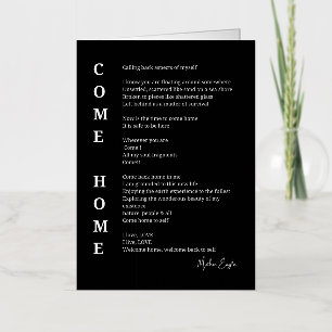 Kom Huis Ziel Inspirerend Gedicht  Folie Wenskaart