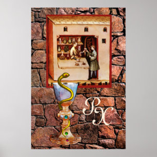 KOM HYGEIA MONOGRAM Geneeskunde, Apotheek Poster