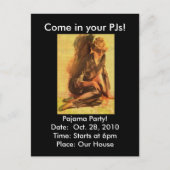 Kom in je PJ's!, Pajama Party nodigt uit Uitnodiging Briefkaart (Voorkant)