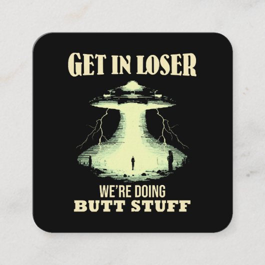 Kom in Loser - we doen kont dingen Vierkante Visitekaartje (Voorkant)