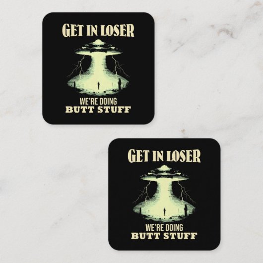 Kom in Loser - we doen kont dingen Vierkante Visitekaartje (Voorkant / Achterkant)