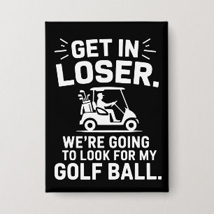 Kom in Verliezer Golfkar Zoek Mijn Bal Golfer  Button