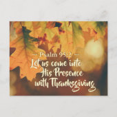 Kom in zijn aanwezigheid met Thanksgiving, Bijbel Briefkaart (Voorkant)