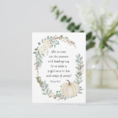 Kom in zijn aanwezigheid met Thanksgiving Bijbel Briefkaart (Staand voorkant)