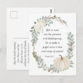 Kom in zijn aanwezigheid met Thanksgiving Bijbel Briefkaart (Voorkant / Achterkant)