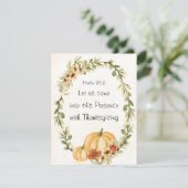 Kom in zijn aanwezigheid met Thanksgiving flat Kaart (Staand voorkant)