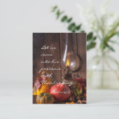 Kom in zijn aanwezigheid met Thanksgiving, Psalm 9 Feestdagenkaart (Staand voorkant)