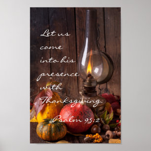 Kom in zijn aanwezigheid met Thanksgiving, Psalm 9 Poster