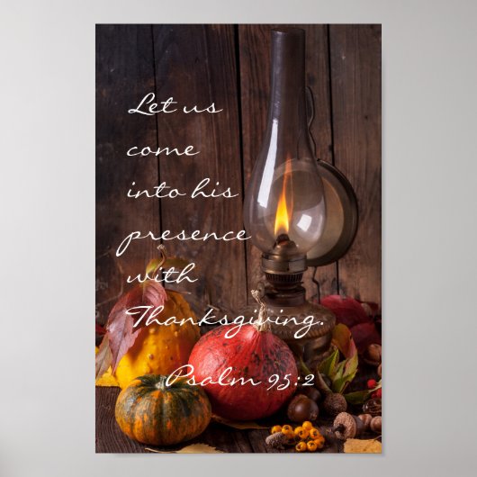 Kom in zijn aanwezigheid met Thanksgiving, Psalm 9 Poster (Voorkant)