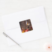 Kom in zijn aanwezigheid met Thanksgiving, Psalm 9 Vierkante Sticker (Envelop)