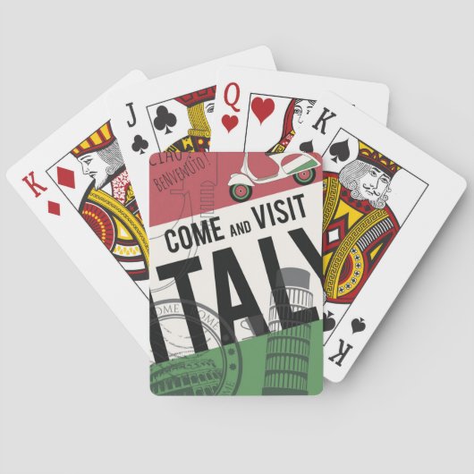 Kom Italië bezoeken Pokerkaarten (Achterkant)