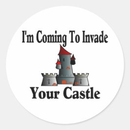 Kom je kasteel binnenvallen ronde sticker